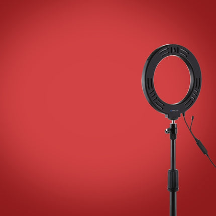 PULUZ 6.2 inch 16cm RGBW Light + Round Base Desktop Holder USB Dimmable LED Ring Vlogging Photography Video Lights with Cold Shoe Tripod Ball Head & Remote Control, Desktop Mount + 6.2 inch RGBW / Remote