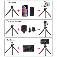 PULUZ  4 in 1 Vlogging Live Mini Octopus Bracket Kit + Studio Light + Microphone + Phone Clamp Kits, 4 in 1 Tripod