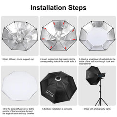 PULUZ 120W Photo Studio Strobe Flash Light Kit with Softbox Reflector & Tripod