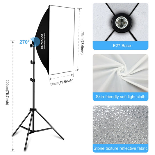 PULUZ LED Light Studio Softbox Photography Kit with Background & Reflective & Tripod Mount & Sandbags, Photography Light  Kit, EU Plug, Photography Light  Kit, US Plug