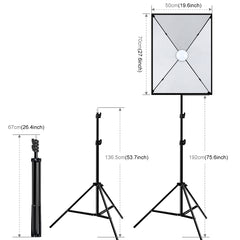 PULUZ Softbox Lighting Kit 2 PCS 50x70cm Professional Photo Studio Photography Light Equipment with 2 x E27 Socket Bulb Photography Lighting Kit, 2 PCS Single Bulb EU Plug, 2 PCS Single Bulb US Plug