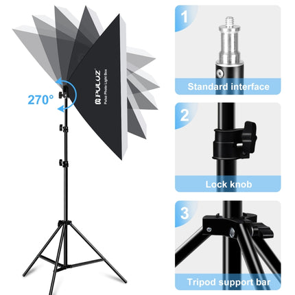 PULUZ Softbox Lighting Kit 2 PCS 50x70cm Professional Photo Studio Photography Light Equipment with 8 x E27 20W E27 Socket Bulb Photography Lighting Kit for Filming Portrait Shooting / Fashion Advertising Photography, 2 PCS 4 x Bulb Kit EU Plug        ...