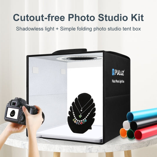 PULUZ 30cm Folding Ring Light Photo Lighting Studio Shooting Tent Box with Shadowless Light Panel, 30cm Box + Shadowless Light