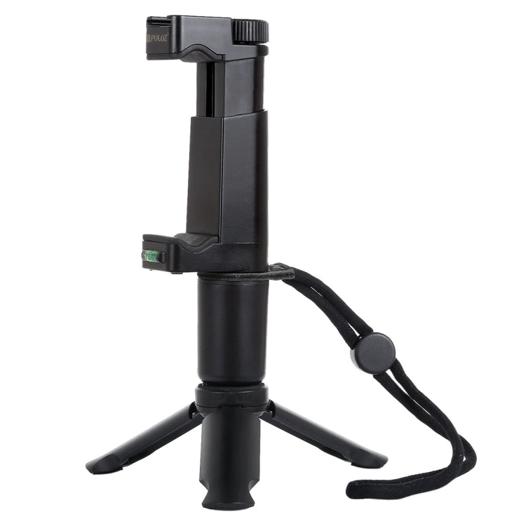 PULUZ Folding Plastic Tripod + Vlogging Live Broadcast Handheld Grip ABS Mount with Cold Shoe & Wrist Strap for iPhone, Galaxy, Huawei, Xiaomi, Sony, HTC, Google and other Smartphones, Tripod+Handheld Grip