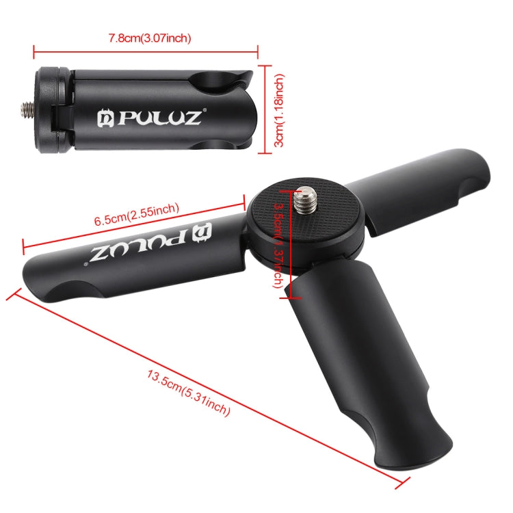 PULUZ Folding Plastic Tripod + Horizontal / Vertical Shooting Metal Clamp with Cold Shoe for iPhone, Galaxy, Huawei, Xiaomi, Sony, HTC, Google and other Smartphones, Tripod+Clamp 4