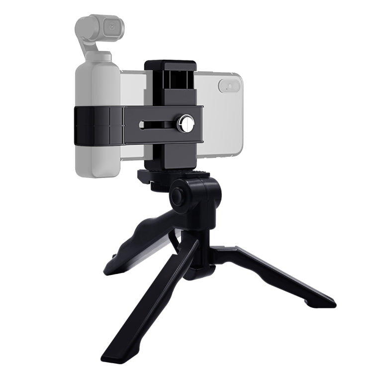 PULUZ Smartphone Fixing Clamp 1/4 inch Holder Mount Bracket + Grip Folding Tripod Mount Kits for DJI OSMO Pocket / Pocket 2