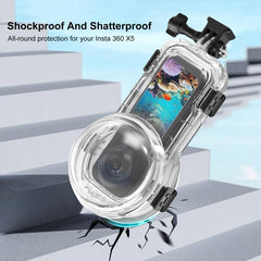 For Insta360 X5 PULUZ 60m Waterproof Sealed Diving Case with Silicone Lens Cover