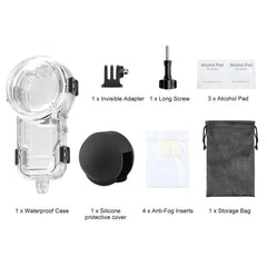 For Insta360 X5 PULUZ 60m Waterproof Sealed Diving Case with Silicone Lens Cover