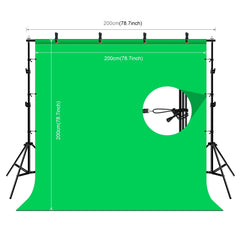 PULUZ 2x2m Photo Studio Background Support Stand Backdrop Crossbar Bracket Kit with Red / Blue / Green Backdrops
