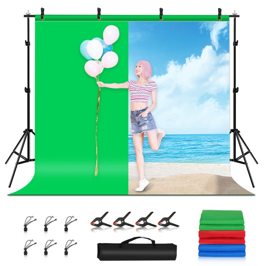 PULUZ 2.9x2m Photo Studio Background Support Stand Backdrop Crossbar Bracket Kit with Red / Blue / Green Backdrops, 2.9 x2 m (double stands), 2.9x2m  (Double stands)