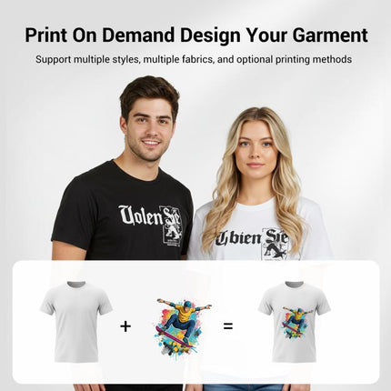Round Neck Modal Short Sleeve T-shirt Custom Made Print Your Demand, Size: L, L, POD T-shirt