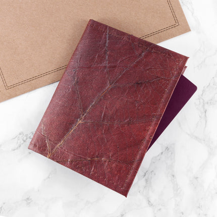 Vegan Teak Leaf Leather Passport Covers