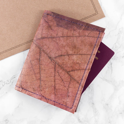 Vegan Teak Leaf Leather Passport Covers