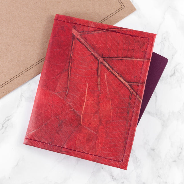 Vegan Teak Leaf Leather Passport Covers