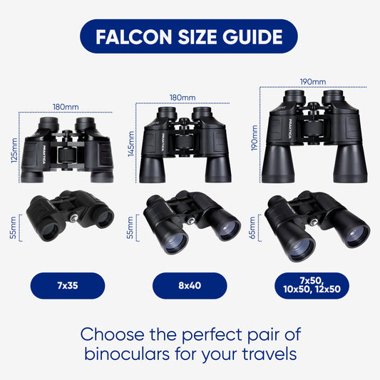 PRAKTICA Falcon 8x40mm Wide Angle Porro Prism Field Binoculars - Black