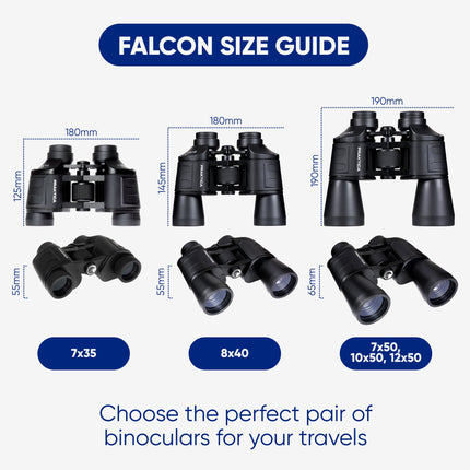PRAKTICA Falcon 8x40mm Wide Angle Porro Prism Field Binoculars - Black