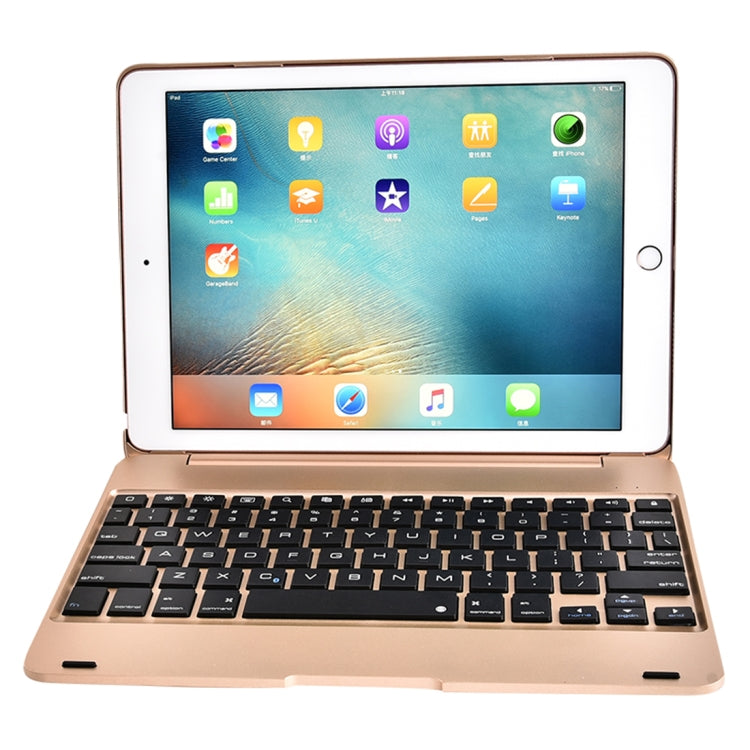 F19B for iPad 9.7 (2017/2018) & iPad Air & Air 2 & iPad Pro 9.7 & New iPad 9.7 inch (2017) Ultra-thin ABS Horizontal Flip Tablet Case + Bluetooth Keyboard