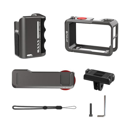 For DJI Osmo Action 5 Pro / 4 / 3 PULUZ Metal Camera Cage Expansion Adapter with Handle Grip, For DJI Osmo Action 5 Pro / 4 / 3