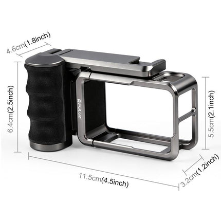 For DJI Osmo Action 5 Pro / 4 / 3 PULUZ Metal Camera Cage Expansion Adapter with Handle Grip, For DJI Osmo Action 5 Pro / 4 / 3