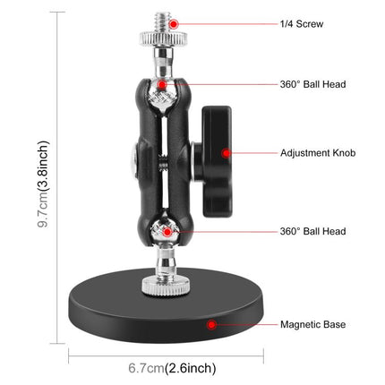 PULUZ Magnetic Pea-Style Clip Mount Holder with Mount Adapter & Long Screw, Magnetic Pea-Style Clip