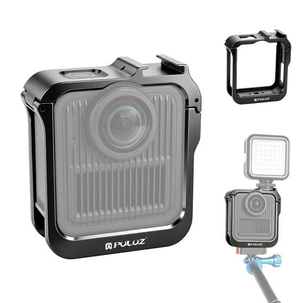 For GoPro MAX2 PULUZ Metal Camera Cage Frame with Cold Shoe & Adapter, Metal Camera Cage