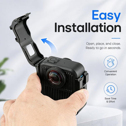 For GoPro MAX2 PULUZ Metal Camera Cage Frame with Cold Shoe & Adapter, Metal Camera Cage