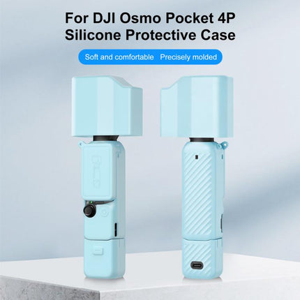 For DJI Osmo Pocket 4P PULUZ 5 in 1 Body Lens Handle Screen Silicone Cover with Anti-loss Rope