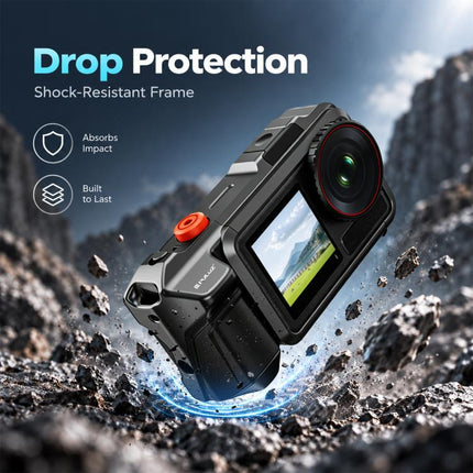 For DJI Osmo Action 5 Pro PULUZ Metal Camera Cage Expansion Adapter with Handle Grip & Lens Cap & Cold Shoes, For DJI Osmo Action 5 Pro