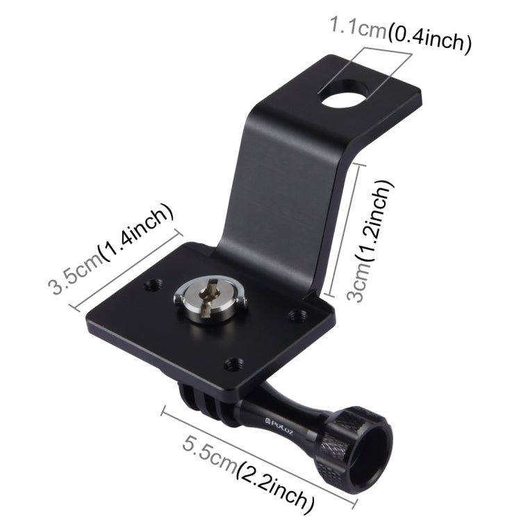 PULUZ Aluminum Alloy Motorcycle Fixed Holder Mount with Tripod Adapter & Screw for GoPro, Insta360, DJI and Other Action Cameras, Fixed Mount 2 (Black), Fixed Mount 2 (Silver), Fixed Mount 2 (Red), Fixed Mount 2 (Blue), Fixed Mount 2 (Gold)