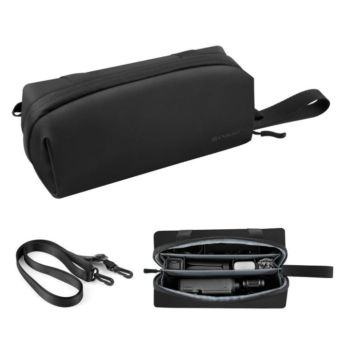 PULUZ Gimbal Camera Carrying Bag Crossbody Protective Multi-compartment Bag for DJI Osmo Pocket 4P / 4 / 3, Xtra Muse / Muse 2 Pro, Insta360 Luna Ultra / X5 / X4 / X3, Multi-compartment Bag
