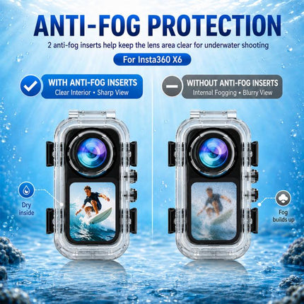 For Insta360 X6 PULUZ 60M / 196FT Underwater Waterproof Housing Invisible Magnetic Quick-Release Diving Case, Magnetic Quick-Release Waterproof Housing
