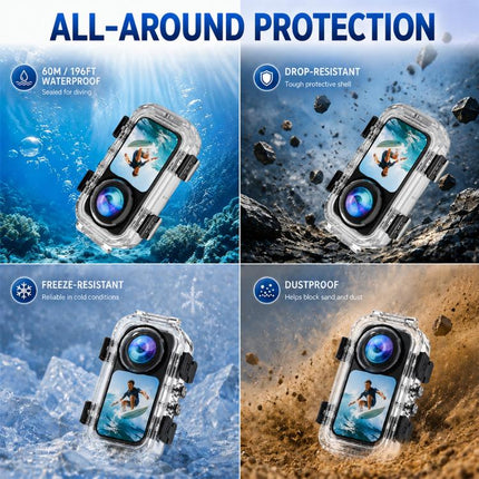 For Insta360 X6 PULUZ 60M / 196FT Underwater Waterproof Housing Invisible Magnetic Quick-Release Diving Case, Magnetic Quick-Release Waterproof Housing