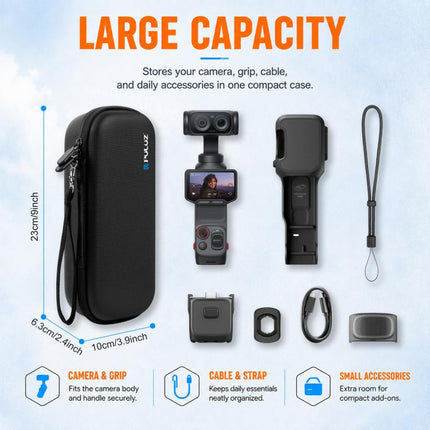 For Insta360 Luna Ultra PULUZ Hard Carrying Case PU Diamond Pattern EVA Protective Storage Bag, For Insta360 Luna Ultra