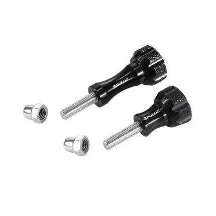 PULUZ CNC Aluminum Thumb Knob Stainless Bolt Nut Screw Set for GoPro, Insta360, DJI and Other Action Cameras, 2 Black Screws (Aluminum), 2 Gold Screws (Aluminum), 2 Blue Screws (Aluminum), 2 Red Screws (Aluminum)