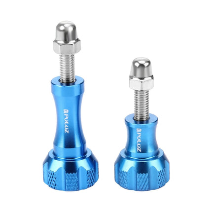 PULUZ CNC Aluminum Thumb Knob Stainless Bolt Nut Screw Set for GoPro, Insta360, DJI and Other Action Cameras, 2 Black Screws (Aluminum), 2 Gold Screws (Aluminum), 2 Blue Screws (Aluminum), 2 Red Screws (Aluminum)
