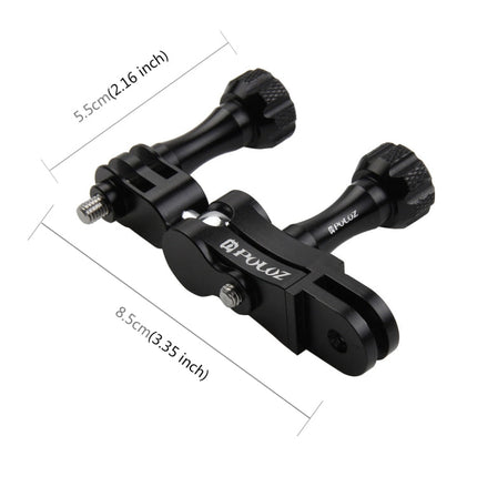 PULUZ CNC Aluminum Ball Joint Mount with 2 Long Screws for GoPro, Insta360, DJI and Other Action Cameras, CN Stock