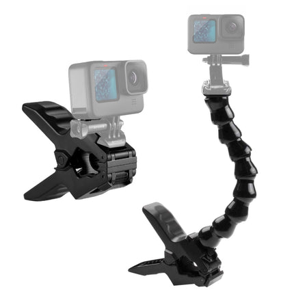 PULUZ Action Sports Cameras Jaws Flex Clamp Mount for GoPro, Insta360, DJI and Other Action Cameras