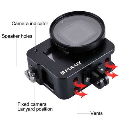 PULUZ Housing Shell CNC Aluminum Alloy Protective Cage with 52mm UV Lens for GoPro HERO(2018) /7 Black /6 /5, For HERO6 /5 No Frame, For HERO5/6 No Frame