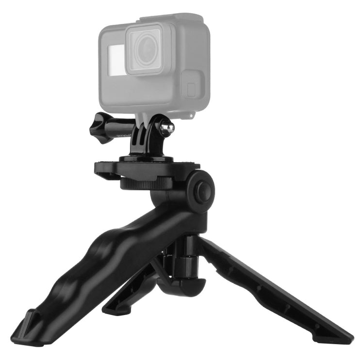 PULUZ Grip Folding Tripod Mount with Adapter & Screws for GoPro, Insta360, DJI and Other Action Cameras, Load Max: 2kg