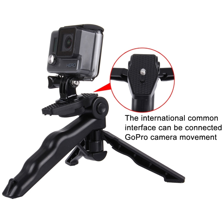 PULUZ Grip Folding Tripod Mount with Adapter & Screws for GoPro, Insta360, DJI and Other Action Cameras, Load Max: 2kg