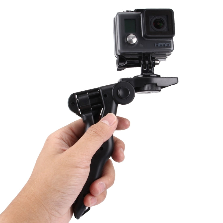 PULUZ Grip Folding Tripod Mount with Adapter & Screws for GoPro, Insta360, DJI and Other Action Cameras, Load Max: 2kg