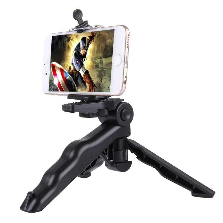 PULUZ Grip Folding Tripod Mount with Adapter & Screws for GoPro, Insta360, DJI and Other Action Cameras, Load Max: 2kg