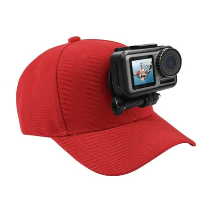 PULUZ Baseball Hat with J-Hook Buckle Mount & Screw for GoPro, DJI OSMO Action and Other Action Cameras, Baseball Hat Black Color, Baseball Hat Red Color, Baseball Hat Dark Blue Color