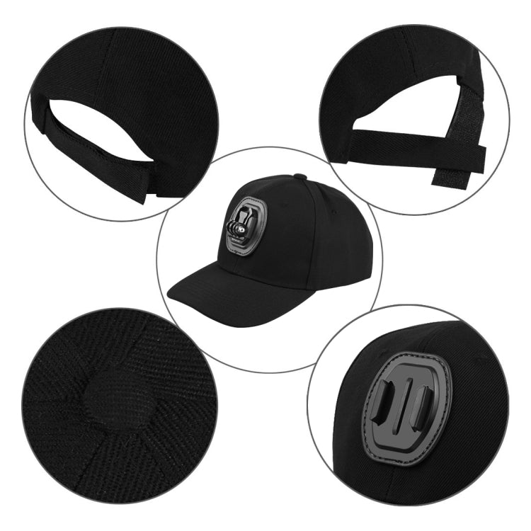 PULUZ Baseball Hat with J-Hook Buckle Mount & Screw for GoPro, DJI OSMO Action and Other Action Cameras