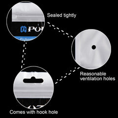 10 PCS PULUZ 33cm x 23.5cm Hang Hole Clear Front White Pearl Jewelry Zip Lock Packaging Bag(Size: XL)