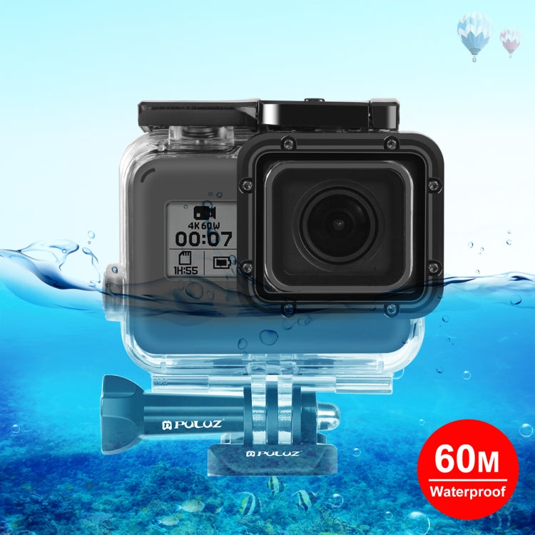 PULUZ for GoPro HERO(2018) / HERO7 Black /6 /5 60m Underwater Waterproof Housing Diving Protective Case with Buckle Basic Mount & Screw, For HERO5