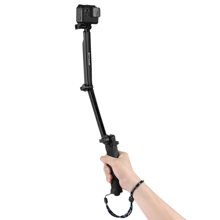 PULUZ 3-Way Grip Foldable Tripod Selfie-stick Extension Monopod for GoPro, Insta360 ONE R, DJI Osmo Action and Other Action Cameras, Length: 20-58cm