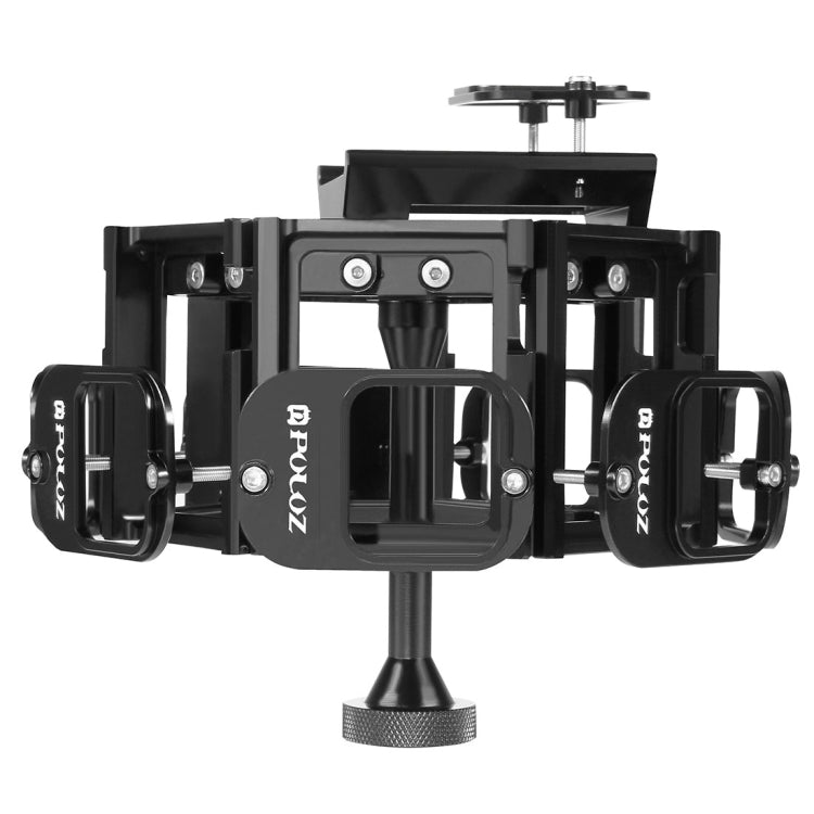 PULUZ  8 in 1 All View Panorama Frame CNC Aluminum Alloy Protective Cage with Screw for GoPro HERO7 /6 /5