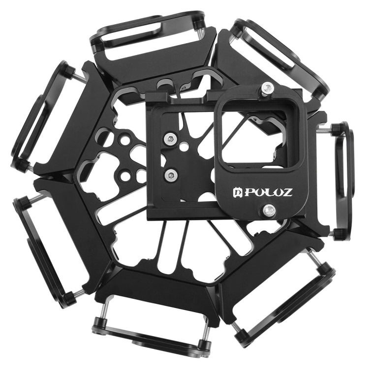 PULUZ  8 in 1 All View Panorama Frame CNC Aluminum Alloy Protective Cage with Screw for GoPro HERO7 /6 /5