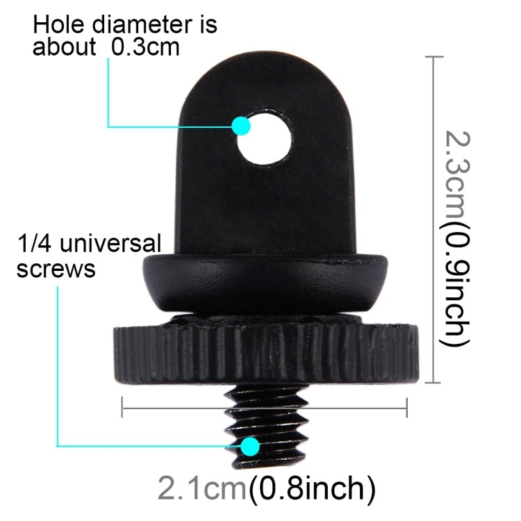 PULUZ Mini Size 1/4 inch Screw Tripod Mount Adapter for for GoPro, Insta360, DJI and Other Action Cameras, 3.9mm Diameter Screw Hole, 2.2cm Diameter